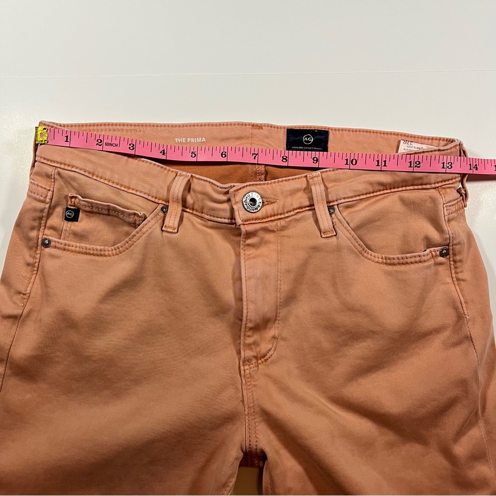 AG Adriano Goldschmied The Prima mid-rise cigarette crop jeans size 27 peach - Picture 8 of 10